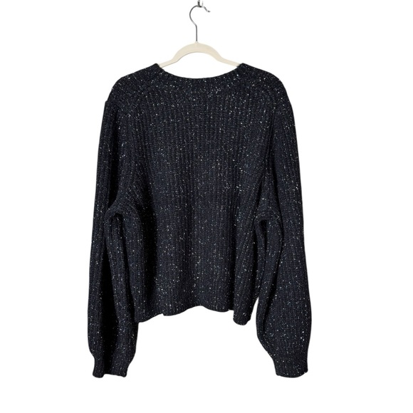 Boden Metallic Wool Speckled Sweater XL Chunky Whimsigoth Ballon Sleeve NWT - Picture 4 of 9
